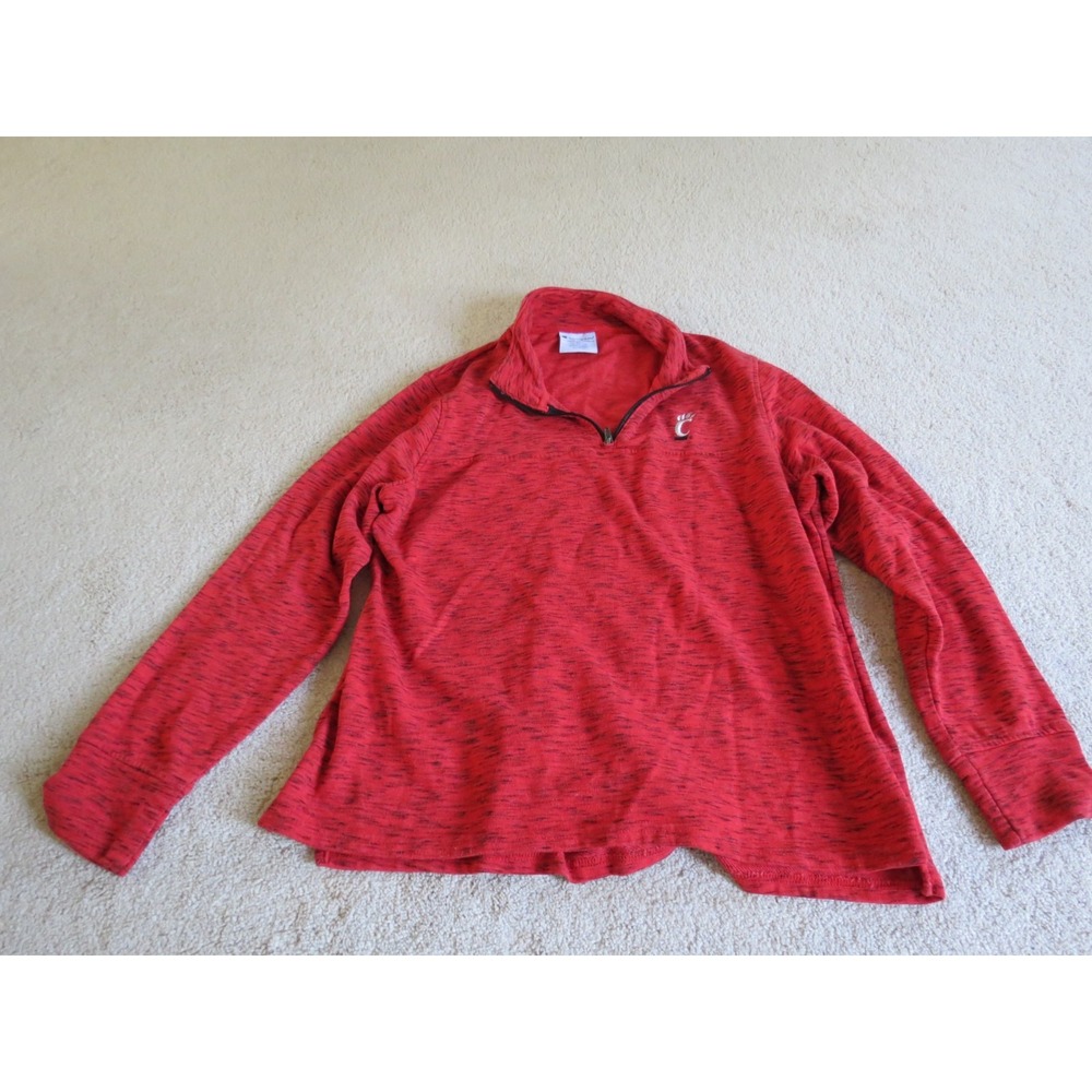 Mens Champion Cincinnati Bearcats Red Long Sleeve Quarter Zip Jacket Pullover XL